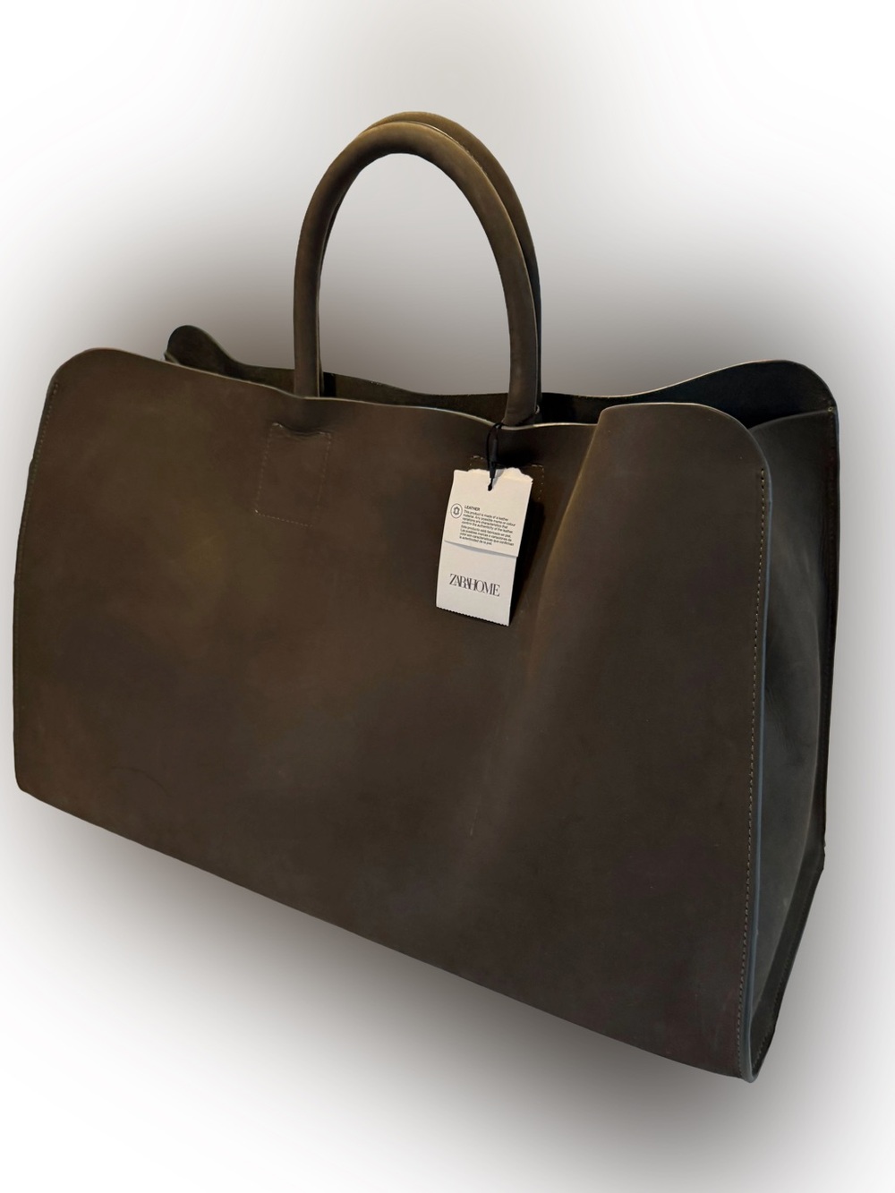 Zara Home Women’s Large Tote / Shopper Olive Nubuck Leather NWT
